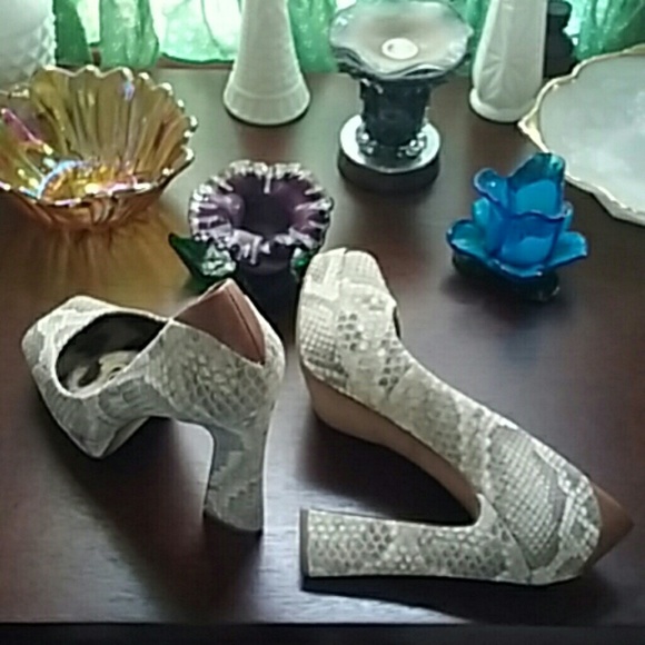 SAM EDELMAN Leather Peeptoe Platform 8.5M EUC - Picture 2 of 5